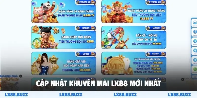 Cập nhật khuyến mãi LX88 mới nhất