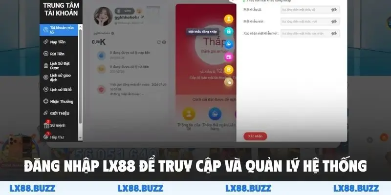 Đăng nhập LX88 để truy cập và quản lý hệ thống