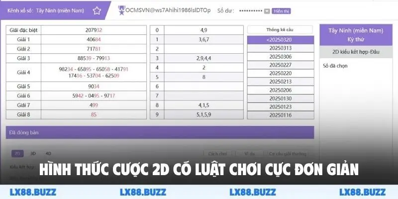 Hình thức cược 2D có luật chơi cực đơn giản