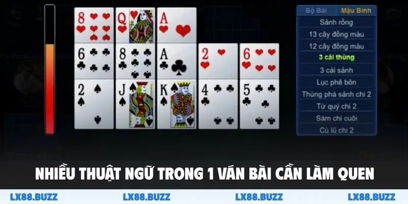 Nhiều thuật ngữ trong 1 ván bài cần làm quen