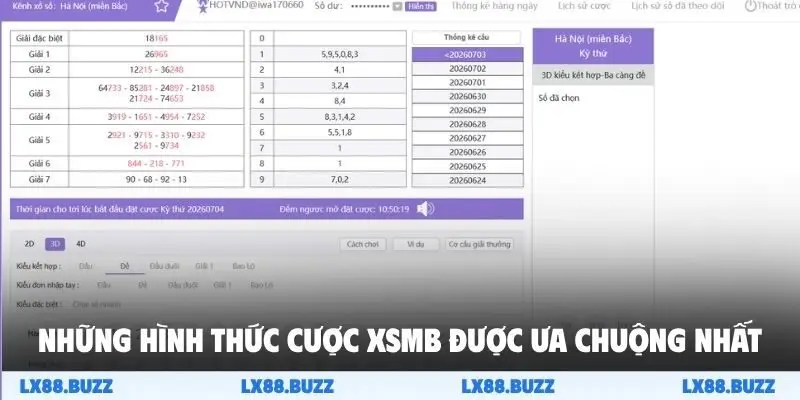 Những hình thức cược XSMB được ưa chuộng nhất